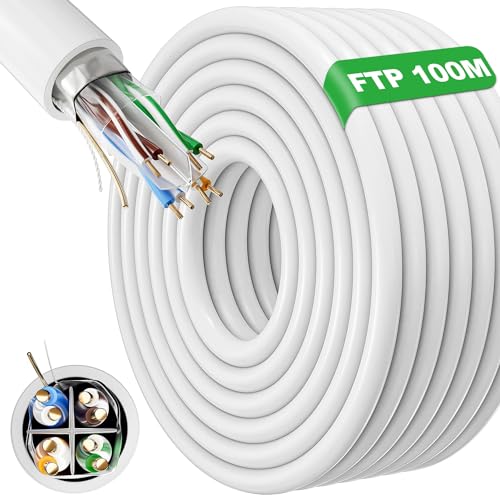 ikbc LAN Kabel 100 meter, Outdoor Cat 6 Netzwerkkabel 100m FTP Abschirmung Ethernet Kabel Hochgeschwindigkeits, Extra Lang Internet Kabel 250MHz RJ45 Gigabit Wasserdicht Anti-Interferenz Patchkabel ikbc LAN Kabel 100 meter, Outdoor Cat 6 Netzwerkkabel 100m FTP Abschirmung Ethernet Kabel Hochgeschwindigkeits, Extra Lang Internet Kabel 250MHz RJ45 Gigabit Wasserdicht Anti-Interferenz Patchkabel von ikbc