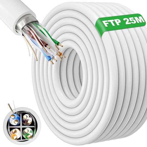 LAN Kabel 25 meter, Cat 6 Netzwerkkabel 25m FTP Abschirmung Ethernet Kabel Hochgeschwindigkeits, Lang Outdoor Internet Kabel 250MHz RJ45 Gigabit Wasserdicht Anti-Interferenz Installation Patchkabel LAN Kabel 25 meter, Cat 6 Netzwerkkabel 25m FTP Abschirmung Ethernet Kabel Hochgeschwindigkeits, Lang Outdoor Internet Kabel 250MHz RJ45 Gigabit Wasserdicht Anti-Interferenz Installation Patchkabel von ikbc