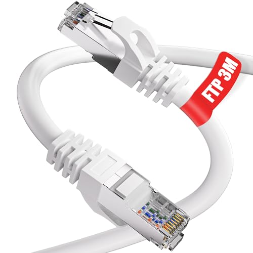 ikbc Ethernet Kabel 3m, Cat 6 RJ45 Kabel Hochgeschwindigkeit Internetkabel 1000Mbps 250MHz, FTP Geschirmtes Netzwerkkabel 23AWG LAN Patchkabel Weiß für PS5/4 Router Modem ikbc Ethernet Kabel 3m, Cat 6 RJ45 Kabel Hochgeschwindigkeit Internetkabel 1000Mbps 250MHz, FTP Geschirmtes Netzwerkkabel 23AWG LAN Patchkabel Weiß für PS5/4 Router Modem von ikbc