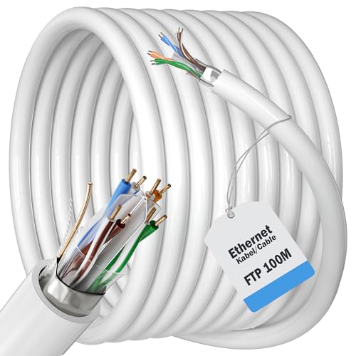 ikbc LAN Kabel 100 meter, Lang Cat 6 Netzwerkkabel 100m Outdoor Indoor Hochgeschwindigkeit FTP Abschirmung Ethernet Kabel 100m 23AWG RJ45 Gigabit Wasserdicht Installationskabel für Router PS4/5 ikbc LAN Kabel 100 meter, Lang Cat 6 Netzwerkkabel 100m Outdoor Indoor Hochgeschwindigkeit FTP Abschirmung Ethernet Kabel 100m 23AWG RJ45 Gigabit Wasserdicht Installationskabel für Router PS4/5 von ikbc
