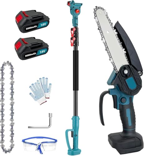 Akku Hochentaster Ast Kettensäge Profi-Astsäge kompatibel mit Makita 18V, 2 * 3000mAh Akku, 180° Schwenkbarem Motorkopf Handkettensäg Elektrisch für Gartenscheren Astschere Holzschneidenz Akku Hochentaster Ast Kettensäge Profi-Astsäge kompatibel mit Makita 18V, 2 * 3000mAh Akku, 180° Schwenkbarem Motorkopf Handkettensäg Elektrisch für Gartenscheren Astschere Holzschneidenz von ikeborm