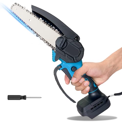 Mini Akku Kettensäge 6 Zoll für Makita Akku, 18V 550W Elektro-Handkettensäge für Holz, Astschere & Gartenarbeit (Ohne Akku) von ikeborm