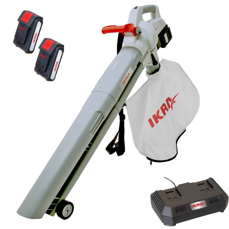 Akku 3in1 Laubbläser Sauger Häcksler ICBV 2/20 2x Akku & Doppel-Schnellader von ikra
