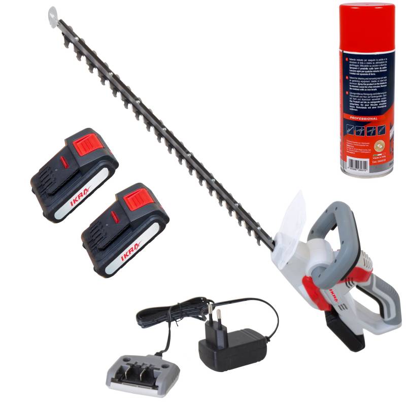 Akku Heckenschere IAHS 20-1 inkl. 2. Akku & Ladegerät & Pflegespray von ikra