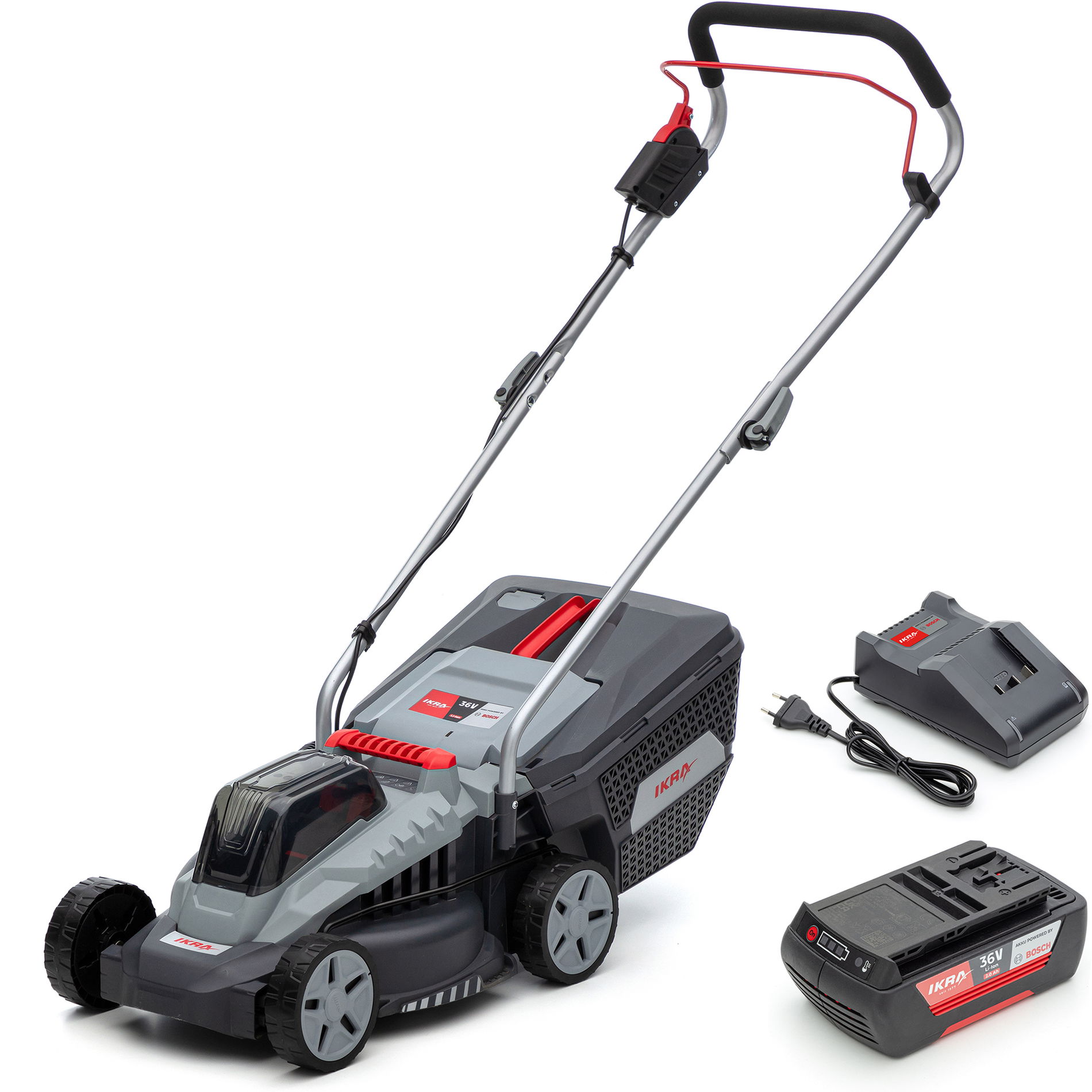 Akku Rasenmäher IB-LM 33 ikra Bosch mit 36V 2Ah Akku & Standardlader von ikra