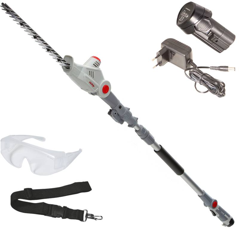 Akku Teleskop Heckenschere IATHS 1241 inkl. Akku & Ladegerät & Schultergurt & Schutzbrille von ikra