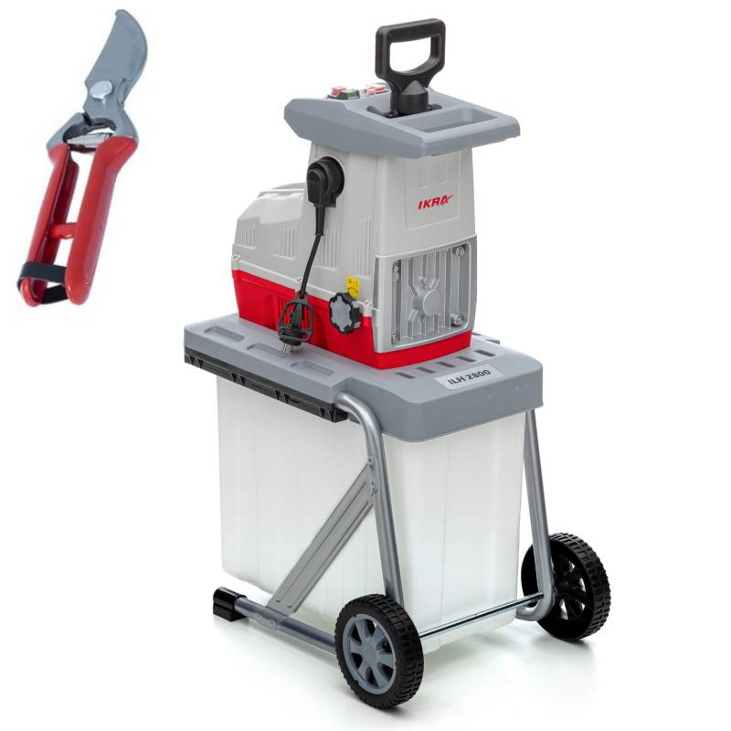 Elektro Leisewalzen Gartenhäcksler ILH 2800 mit Gartenschere von ikra
