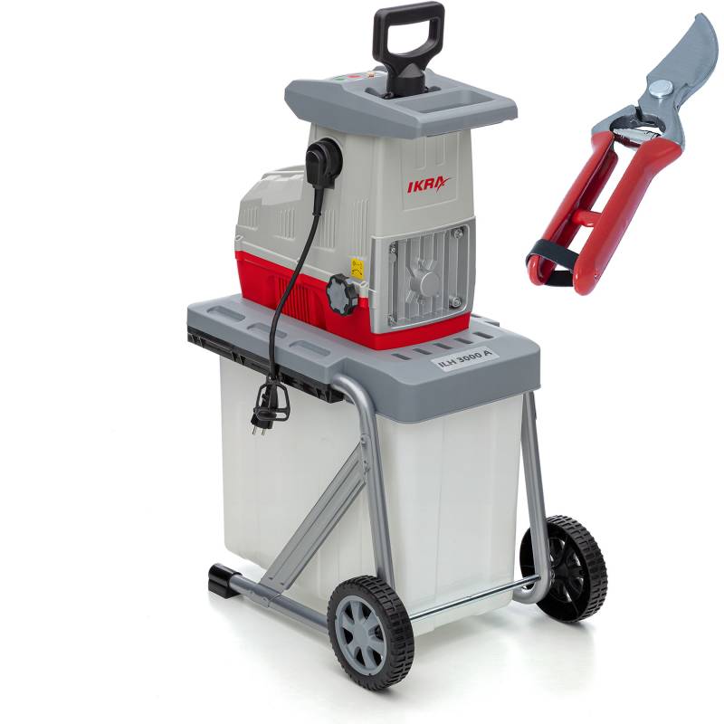 Elektro Leisewalzen Gartenhäcksler ILH 3000 A inkl. Gartenschere von ikra