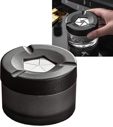 iksya Min Mülleimer Mit Deckel - Glas Tischmülleimer Geruchsdicht für Draußen Balkon Abfallbehälter Küchen für Tabletop Wohnkultur(D) von iksya