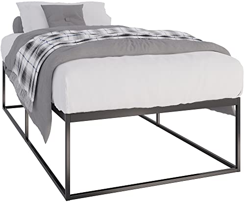 Metallbett Leiter mit Lattenrost, modernes Bett mit robuster Struktur, Farbe: Schwarz, Maße: 200 x 100 x 46 cm (200 x 100 x 46 cm) von il genio online