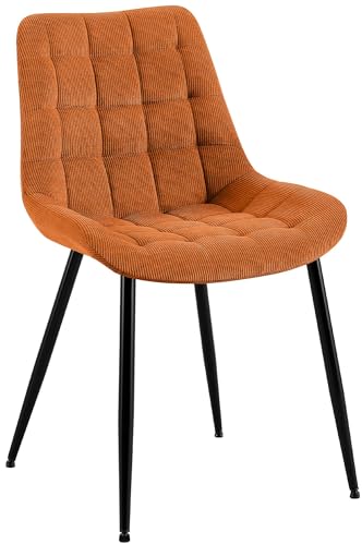 il genio online Esszimmerstuhl Sardna, gepolsterter Küchenstuhl mit gestepptem Seilbezug, Belastung bis 150 kg (ORANGE) von il genio online