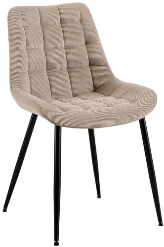 il genio online Esszimmerstuhl Sardna, gepolsterter Küchenstuhl mit gestepptem Seilbezug, Belastung bis 150 kg (Taupe) von il genio online