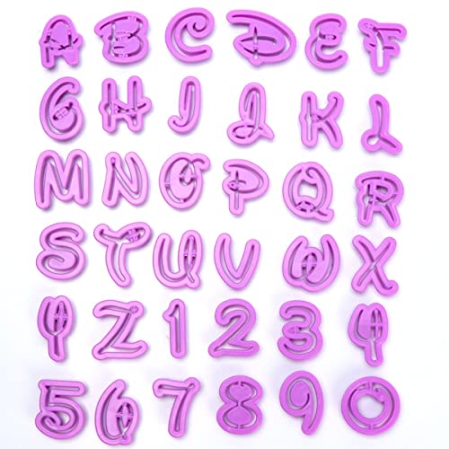 ilauke Teig-Ausstecher Buchstaben Ziffern Ausstechform Buchstabe 3D für Kuchen Alphabet Ziffern zur Dekoration für Gebäck, Fondant, Schokolade, 36-teiliges Set von ilauke