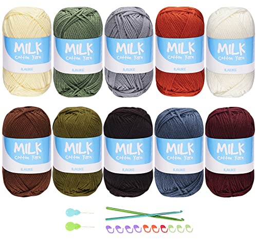 ilauke Häkelgarn 10 Farben x 50g Acryl Wolle Zum Häkeln Wolle Zum Stricken Häkelwolle für Anfänger Häkeln und Kunsthandwerk – Weiches Häkelgarn für Baby & Erwachsene ilauke Häkelgarn 10 Farben x 50g Acryl Wolle Zum Häkeln Wolle Zum Stricken Häkelwolle für Anfänger Häkeln und Kunsthandwerk – Weiches Häkelgarn für Baby & Erwachsene von ilauke