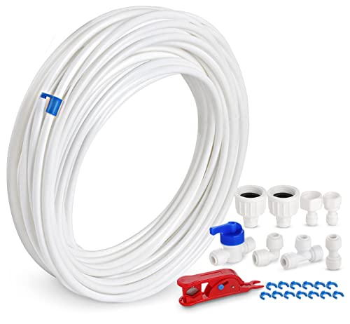 ilauke 15m Wasserzulaufleitung Universal Anschluss-Set für Kühlschrank Side by Side. Kühlschrankschlauch, Wasserschlauch 6,35mm(1/4") von ilauke