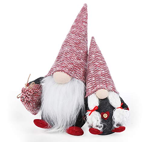 ilauke 2 Stück Weihnachts Deko für die Weihnachtsdeko, Weihnachtsmann Santa Tomte Weihnachtsdeko für Familie Dekoration (30CM&20CM) von ilauke
