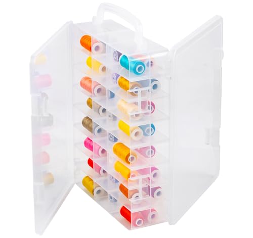 ilauke 48 Fächer Nähfadenbox für Nähgarn, Doppelseitige Stickgarn Aufbewahrung, Einstellbar Plastik Sortimentsbox Kleinteile Organizer für Stickerei und Nähgarne, Stickgarn, Basteln,Schmuck Perlen ilauke 48 Fächer Nähfadenbox für Nähgarn, Doppelseitige Stickgarn Aufbewahrung, Einstellbar Plastik Sortimentsbox Kleinteile Organizer für Stickerei und Nähgarne, Stickgarn, Basteln,Schmuck Perlen von ilauke