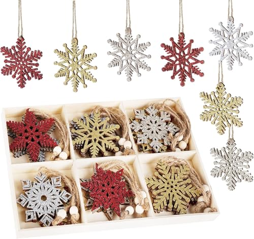 ilauke 24 Weihnachten Holz Schneeflocken mit Aufbewahrungsbox Ornamente 24Pcs Holz Hängende Dekorationen Schneeflocken Weihnachten Deko Verzierungen Ausgehöhlte Weihnachtsbaum Hängende Ornamente ilauke 24 Weihnachten Holz Schneeflocken mit Aufbewahrungsbox Ornamente 24Pcs Holz Hängende Dekorationen Schneeflocken Weihnachten Deko Verzierungen Ausgehöhlte Weihnachtsbaum Hängende Ornamente von ilauke