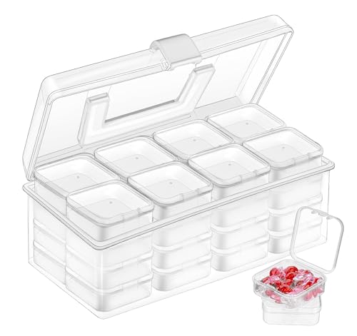 ilauke 33 Stück Kleine Aufbewahrungsbox, 1 Große Aufbewahrungsbox mit Griff 32 Kleine Aufbewahrungsboxen mit Klappdeckel für Perlen, Pillen, Schmuck, Bastelartikel und Anderen Kleinigkeiten ilauke 33 Stück Kleine Aufbewahrungsbox, 1 Große Aufbewahrungsbox mit Griff 32 Kleine Aufbewahrungsboxen mit Klappdeckel für Perlen, Pillen, Schmuck, Bastelartikel und Anderen Kleinigkeiten von ilauke
