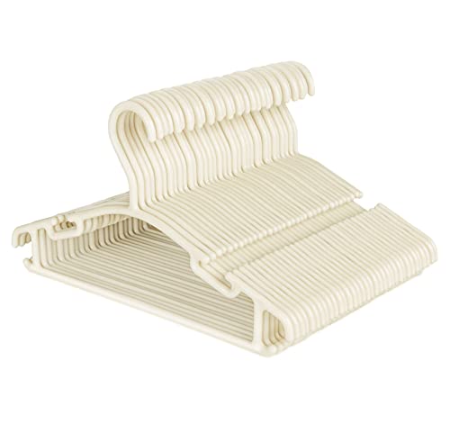 ilauke 36 Stück Kleiderbügel Kinderkleiderbügel Set, Baby Kleiderbügel Hangers aus Kunststoff, Aufbewahrung Kleiderschrank Kleiderbuegel 27CM für Kleinkinder und Babys, Beige von ilauke