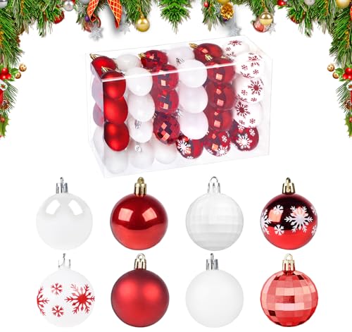 ilauke 48 Stück Christbaumkugeln, Weihnachtskugeln Ornamente Christbaumkugeln Plastik Bruchsicher Weihnachtsbaumschmuck für WeihnachtsbaumDeko, Rote+Weiße ilauke 48 Stück Christbaumkugeln, Weihnachtskugeln Ornamente Christbaumkugeln Plastik Bruchsicher Weihnachtsbaumschmuck für WeihnachtsbaumDeko, Rote+Weiße von ilauke