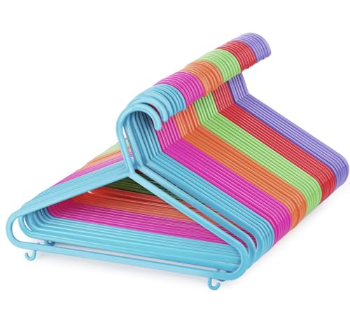 ilauke Babykleiderbügel 60 Stück Kinderkleiderbügel Kunststoff, Baby Kinderkleiderbügel Hangers mit Hosenständer, 28,5CM von ilauke