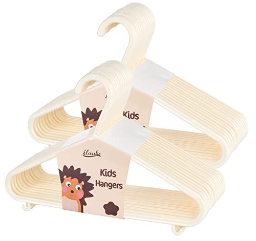 ilauke Babykleiderbügel Set, 40 Stück Kinderkleiderbügel Kleiderbügel Kleiderbügel für Babys und Kleinkinder, 28,5CM, Beige von ilauke