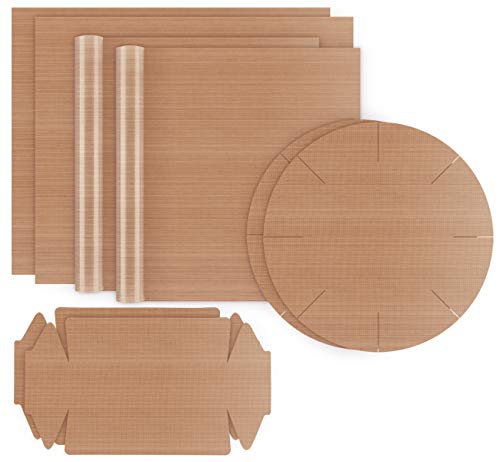 ilauke Dauerbackfolie 8er Set Wiederverwendbar Backpapier Backfolie - Hitzebeständig, Antihaftbeschichtet und Spülmaschinenfest, zuschneidbar von ilauke