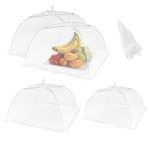 ilauke Fliegenhaube Weiß,4er Abdeckhaube für Essen Faltbare Kuchenabdeckung Fliegenschirm Lebensmittel Abdeckung, Abdeckhauben für Lebensmittel Perfekter Fliegenschutz für Essen, Obst, BBQ ilauke Fliegenhaube Weiß,4er Abdeckhaube für Essen Faltbare Kuchenabdeckung Fliegenschirm Lebensmittel Abdeckung, Abdeckhauben für Lebensmittel Perfekter Fliegenschutz für Essen, Obst, BBQ von ilauke