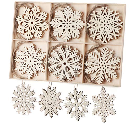 ilauke Weihnachten Holz Schneeflocken Christbaumanhänger 30 TLG. Schneeflocken aus Holz Weihnachtsbaumschmuck Weihnachtsbaum Deko10cm für DIY Basteln Winterdeko Weihnachtdeko ilauke Weihnachten Holz Schneeflocken Christbaumanhänger 30 TLG. Schneeflocken aus Holz Weihnachtsbaumschmuck Weihnachtsbaum Deko10cm für DIY Basteln Winterdeko Weihnachtdeko von ilauke