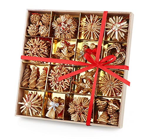 ilauke Weihnachtsbaumschmuck aus Stroh 60-teiliges Strohsterne Set Strohsterne Weihnachtsbaumschmuck-Natur Stroh Baumbehang ilauke Weihnachtsbaumschmuck aus Stroh 60-teiliges Strohsterne Set Strohsterne Weihnachtsbaumschmuck-Natur Stroh Baumbehang von ilauke