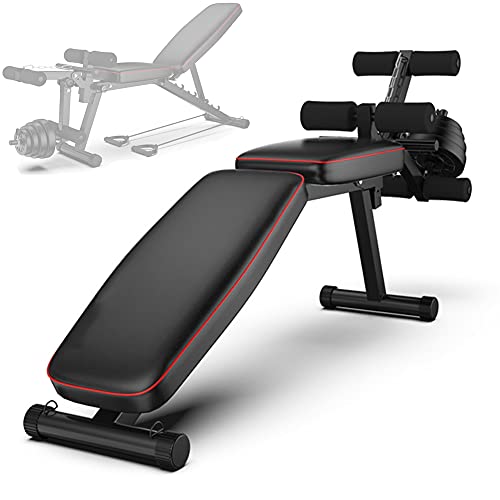 ilbcavne Klappbare Hantelbank, Multifunktion Training Fitness Bank, Sit-ups Bank mit Hochwertigem Dickem Polster / 5-Fach Verstellbarer Rückenlehne, Trainingsbank, 200kg von ilbcavne