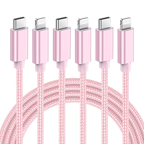 ilikable 3Pack 2M USB C Kabel, MFi zertifizierte iPhone Ladekabel USB C, iPhone Schnellladekabel kompatibel mit iPhone 14Pro,14,13,12,12 Pro,SE 2020,11,Max X XS XR 8 Plus SE 2020, Rosa von ilikable