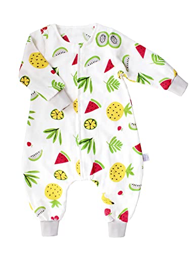 ililmmoe Original Gaze 100% Baumwollschlafsack mit Beinen, Baby kann Decke, Langarm, Frühling und Herbst Stil tragen, Tog1.0 1-4 Jahre von ililmmoe