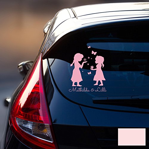 Autotattoo Heckscheibenaufkleber Fahrzeug Sticker Aufkleber Baby Schneeprinzessin Kinder M1872 - ausgewählte Farbe: *hellrosa* ausgewählte Größe: *M - 18cm breit x 25cm hoch* von ilka parey wandtattoo-welt