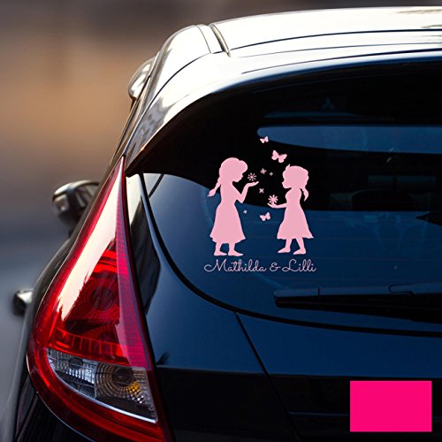 ilka parey wandtattoo-welt Autotattoo Heckscheibenaufkleber Fahrzeug Sticker Aufkleber Baby Schneeprinzessin Kinder M1872 - ausgewählte Farbe: *pink* ausgewählte Größe: *M - 18cm breit x 25cm hoch* von ilka parey wandtattoo-welt