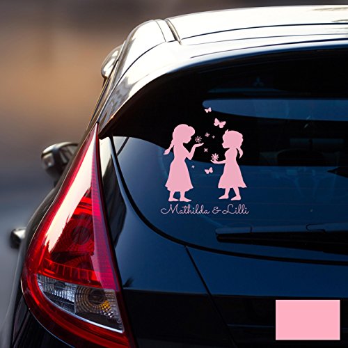 ilka parey wandtattoo-welt Autotattoo Heckscheibenaufkleber Fahrzeug Sticker Aufkleber Baby Schneeprinzessin Kinder M1872 - ausgewählte Farbe: *rosa* ausgewählte Größe: *M - 18cm breit x 25cm hoch* von ilka parey wandtattoo-welt