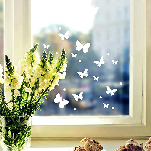 ilka parey wandtattoo-welt Fensterbild Schmetterlinge Set -WIEDERVERWENDBAR- Fensterdeko Frühling Fensterbilder Osterdeko M2349 von ilka parey wandtattoo-welt