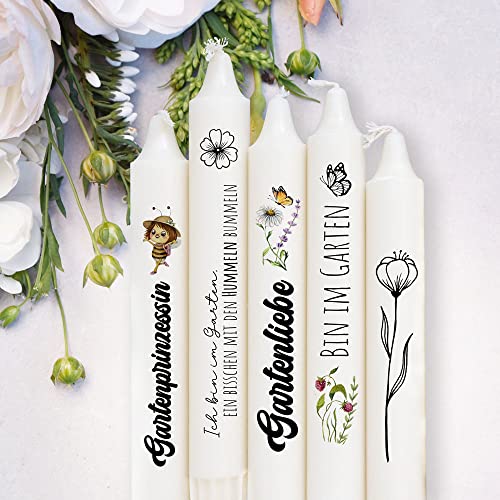 ilka parey Kerzen Tattoo Frühling Garten Bienen Blumen - Kerzentattoos Frühling - A4 Stickerbogen DIY für Kerzen oder Keramik - Verzaubern Sie ihr Zuhause mit Frühlingsgefühlen (kst69) von ilka parey wandtattoo-welt