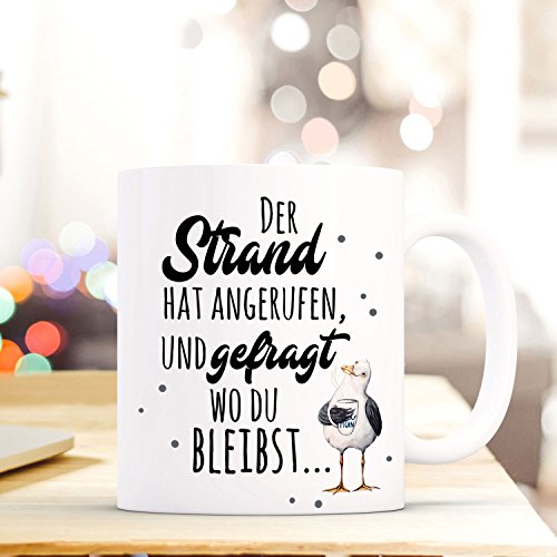 ilka parey wandtattoo-welt Lustige Tasse Becher Kaffeetasse maritim mit Möwe Spruch Kaffeebecher Geschenk Motto Spruchbecher Strand Meer ts641 von ilka parey wandtattoo-welt