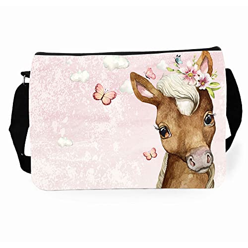 Schultertasche Schultasche Tasche Umhängetasche Federtasche Federmappe Pferd Pferdchen Schmetterlinge Wunschname Geschenk Bundle40 tsu98 fm242 - ausgewählte Größe: *Federmappe* von ilka parey wandtattoo-welt