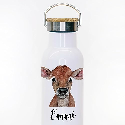Trinkflasche Isolierflasche Trinkbecher Kuh Kalb & Namen personalisiert nachhaltig mit Bambusdeckel tbd16 - ausgewählte Größe: *Trinkflasche 750ml* Trinkflasche Isolierflasche Trinkbecher Kuh Kalb & Namen personalisiert nachhaltig mit Bambusdeckel tbd16 - ausgewählte Größe: *Trinkflasche 750ml* von ilka parey wandtattoo-welt
