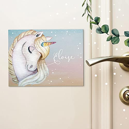 Türschild Metallschild Aluschild Blechschild mit Namen Schild Schilder Namensschild Kinderzimmer Einhorn Einhörner Name Bundle71 tch1 - tch6 - ausgewählte Größe: *Einhorn Regenbogenhorn tch1* von ilka parey wandtattoo-welt