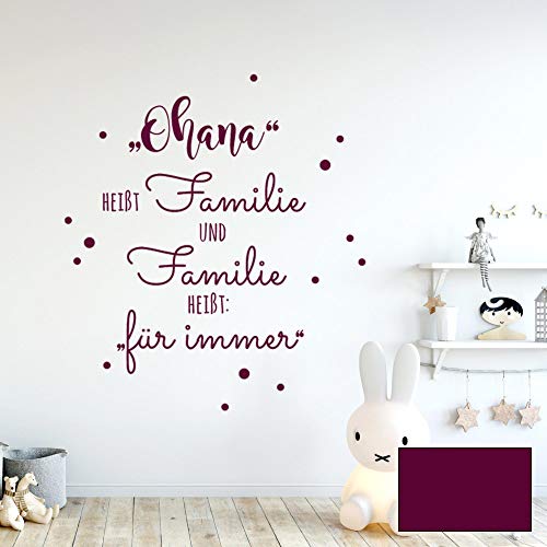 Wandtattoo Aufkleber Spruch Ohana heißt Familie Wanddeko Wandgestaltung M2234 - ausgewählte Farbe: *Beere* ausgewählte Größe: *L - 67cm hoch x 53cm breit* von ilka parey wandtattoo-welt