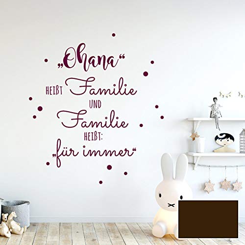 Wandtattoo Aufkleber Spruch Ohana heißt Familie Wanddeko Wandgestaltung M2234 - ausgewählte Farbe: *Schokolade* ausgewählte Größe: *M - 50cm hoch x 40cm breit* von ilka parey wandtattoo-welt