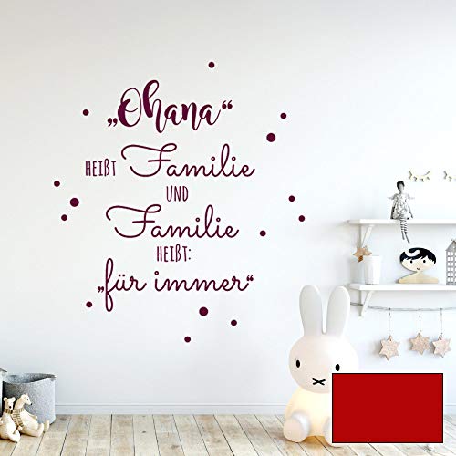 Wandtattoo Aufkleber Spruch Ohana heißt Familie Wanddeko Wandgestaltung M2234 - ausgewählte Farbe: *kirschrot* ausgewählte Größe: *XXL - 100cm hoch x 76cm breit* von ilka parey wandtattoo-welt