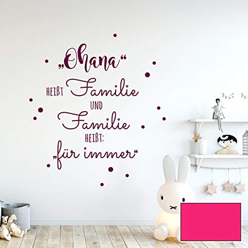 Wandtattoo Aufkleber Spruch Ohana heißt Familie Wanddeko Wandgestaltung M2234 - ausgewählte Farbe: *pink* ausgewählte Größe: *M - 50cm hoch x 40cm breit* von ilka parey wandtattoo-welt