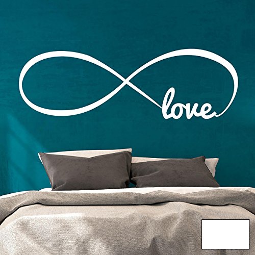 Wandtattoo Wandaufkleber endlose Liebe Unendlichkeit Symbol Infinity Love M1764 - ausgewählte Farbe: *Weiß* - ausgewählte Größe: *XL - 100cm breit x 32cm hoch* von ilka parey wandtattoo-welt