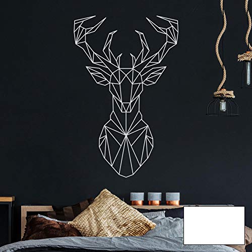 Wandtattoo geometrischer Hirsch polygonaler Stil Wanddeko Flur Schlafzimmer Wohnzimmer M2433 - ausgewählte Farbe: *weiß* ausgewählte Größe: *L - 97cm hoch x 63cm breit* von ilka parey wandtattoo-welt