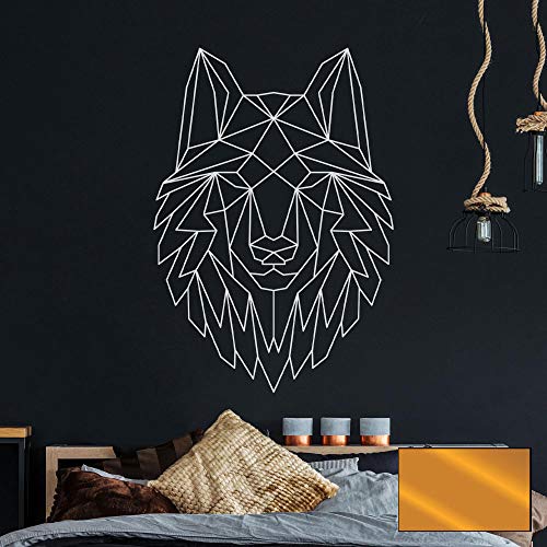 Wandtattoo geometrischer Wolf polygonaler Stil Wanddeko für Flur Schlafzimmer oder Wohnzimmer M2430 - ausgewählte Farbe: *Kupfer* ausgewählte Größe: *XXL - 140cm hoch x 97cm breit* von ilka parey wandtattoo-welt